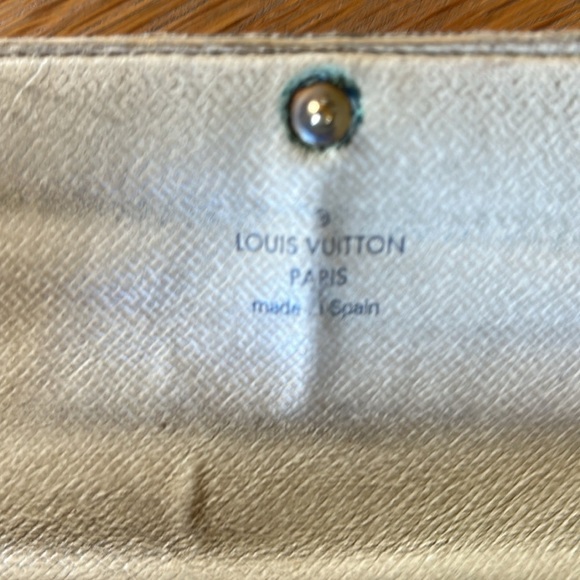 Authentic Louis Vuitton Damier Azur Sarah Wallet Worn Needs Some Love Project - Picture 10 of 14